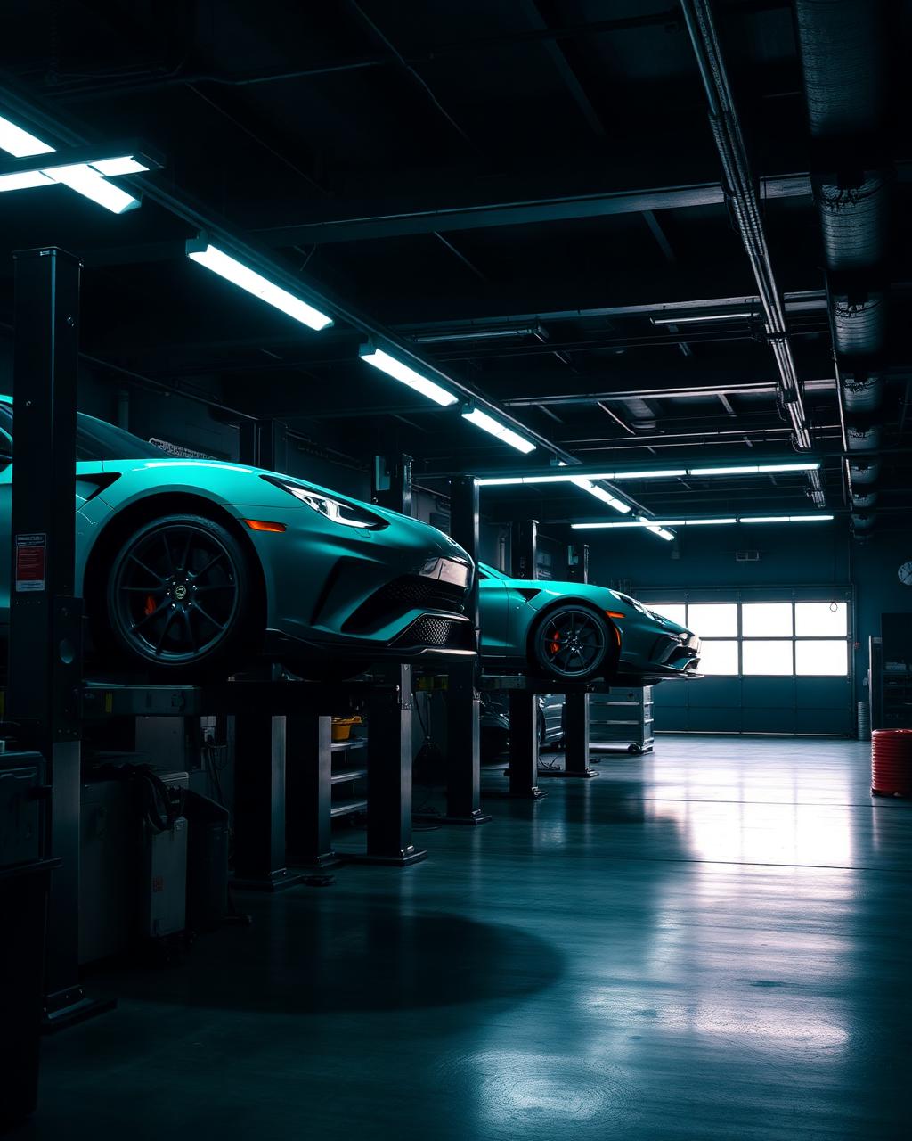 Motor de mașină sport în timpul reviziei